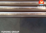Tuyau de cuivre sans couture/tube d'ASME A234 SB111/B111M Copper Nickel Alloy C70600 C70620 C70800 C71500 C72200 C68700