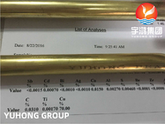 Pétrole de finition froid et gaz de chaudière d'ASTM B111 /ASME SB111 C44300 O61 de tube en laiton sans couture de tubes