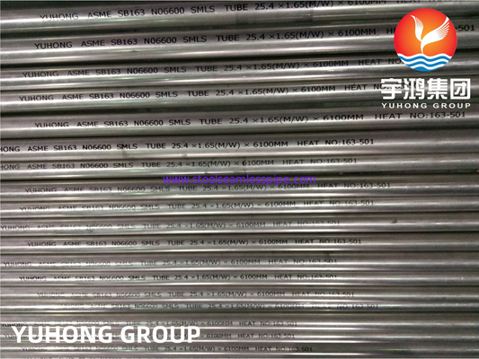ASME SB163 Inconel 600 / UNS N06600 Tube échangeur de chaleur sans soudure en alliage de nickel