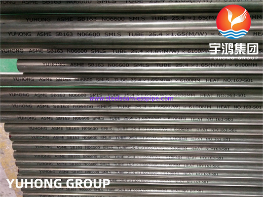 ASME SB163 Inconel 600 / UNS N06600 Tube échangeur de chaleur sans soudure en alliage de nickel