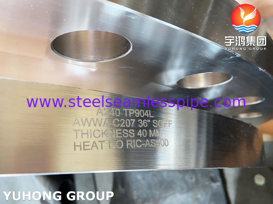 ASTM A240 SS904L Flanche coulissante en tôle à face plate AWWA C207 et dimensions personnalisées