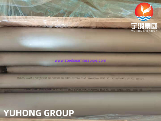 ASTM A790 UNS S32750 (2507, 1,4410), tuyaux d'acier inoxydables duplex superbes, PREN>40