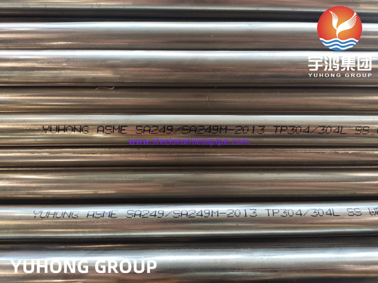 ASME SA249 TP304 304L SUS304 1.4301 Tubes soudés pour condensateur de chaudière
