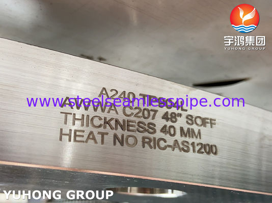 ASTM A240 alliage 904L / UNS N08904 AWWA C207 Flange de type anneau pour le service des travaux d'eau