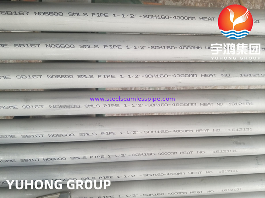 ASTM B167 Inconel 600 N06600 Pipe et tube sans soudure en alliage de nickel