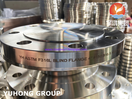 A182 F316L Flange aveugle en acier inoxydable, utilisée dans les systèmes de tuyauterie sous pression