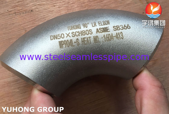 Raccord de tuyau en acier inoxydable ANSI B16.9 ASTM B366 WP904L coude 90 degrés LR