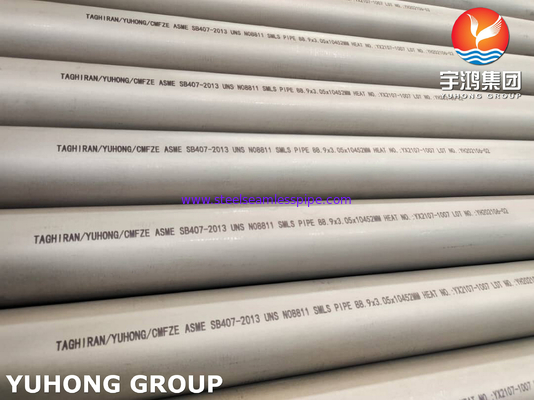 ASTM B407 UNS N08811 Tube sans soudure en alliage de nickel pour la pétrochimie
