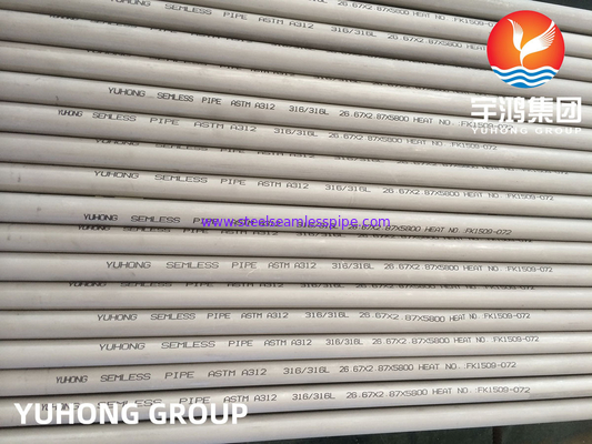 Le péché Costura ASTM A312 TP304L TP316L de Tubos de Acero Inoxidable a recuit mariner 100% UT ET