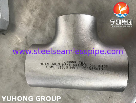 Gaz de pétrole égal duplex d'échangeur de chaleur de la pièce en t ASTM A815 S31803 B16.9 de montage de tuyau d'acier