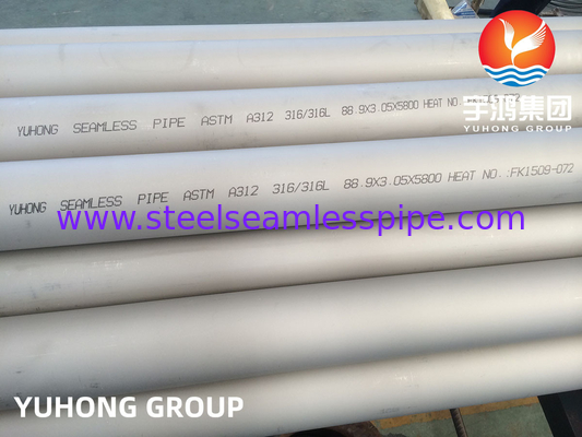 Pipe sans soudure en acier inoxydable austénitique ASTM A312 TP316L pour le code ASME BPV Stamp U