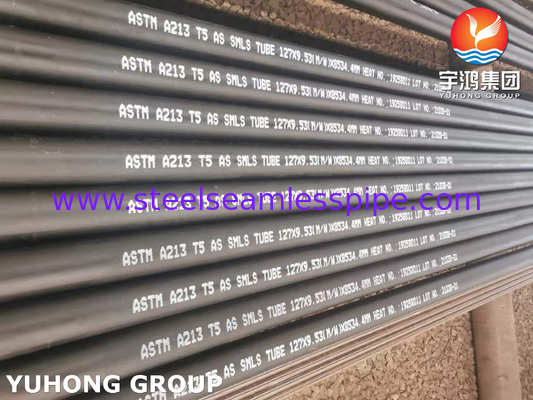 Tubes sans soudure en acier allié à superchauffage, ASTM A213 Gr.T5, utilisées dans les centrales électriques
