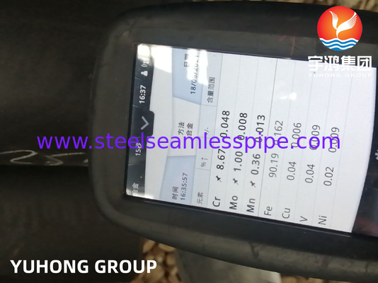 ASTM A335 / ASME SA335 P9 Pipe sans soudure en acier allié à l' extrémité bisseuse peinte en noir