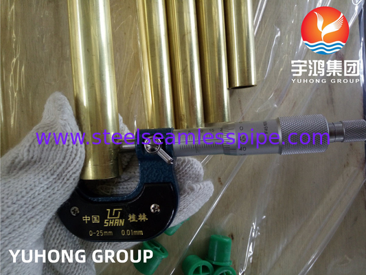 Échangeur de chaleur en laiton sans couture de cuivre de tube de l'eau du tube ASTM B111 C70600 C68700 C44300 Admitary de nickel, condensateur