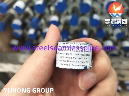Tubes soudés en acier inoxydable à nageoires extrudées SA249 TP304 à nageoires en aluminium
