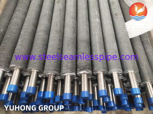 Tubes soudés en acier inoxydable à nageoires extrudées SA249 TP304 à nageoires en aluminium