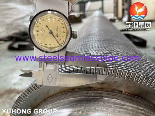 La spirale hélicoïdale de HFW a crénelé le tube d'aileron d'acier inoxydable du tube à ailettes ASTM A312 TP347