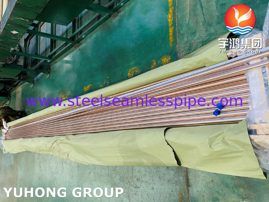 Tubes sans soudure en alliage de cuivre ASTM B111 C44300 Tubes en cuivre nickel 6M/PC,12M/PC