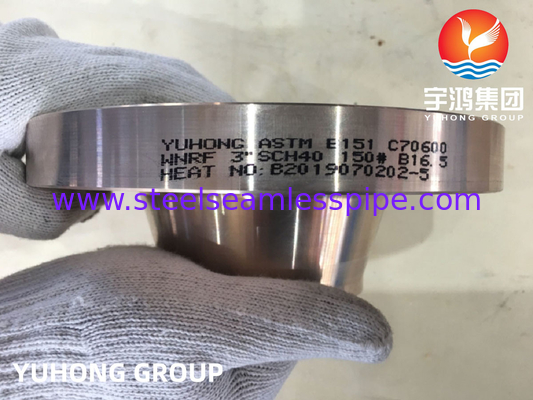 ASTM B151 C70600 1-1/4" SCH40 #150 WN Flanges en cuivre et nickel ASME B16.5
