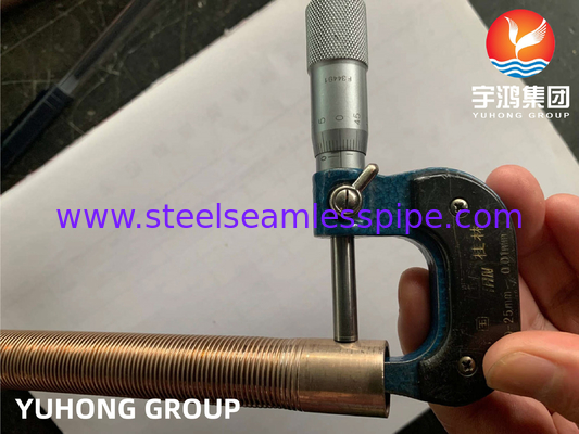 ASTM B111 C70600 Tuyau à aileron bas en cuivre nickel O61 Pour refroidisseur d'huile
