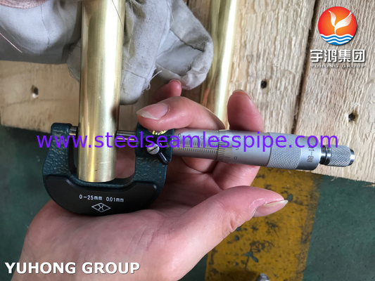 ASME SB111 C44300 Tubes en alliage de cuivre O61 finies à froid pour tubes d'échangeur de chaleur
