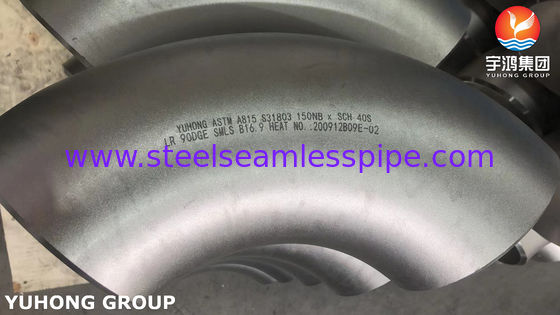 ASTM A815 S31803 Pipe à coude en acier duplex soudé à 90 degrés B16.9