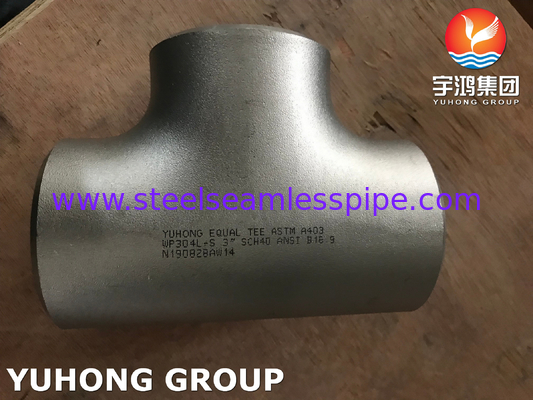 Pour les gaz pétroliers, la norme ASTM A403 WP304L-S Tee Butt Weld Tee B16.9