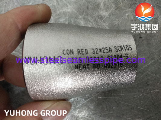 JIS B2312 SS304 Reducteur de soudage à bout sans couture ECC Reducteur raccords en acier inoxydable