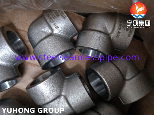 ASTM A105 raccords en acier au carbone soudage à la prise 90Deg LR coudes 3000LBS ASME B16.11