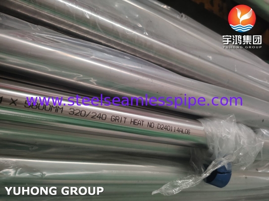 ASME SA270 ASTM A270 Tuyaux soudés en acier inoxydable poli 320 240 GRIT TP304