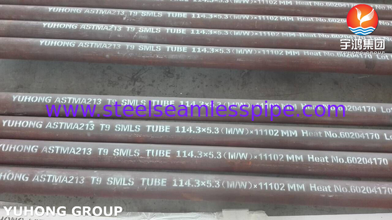 ASME SA213 T9 Tubes sans soudure en acier allié pour fours à chauffage à chauffage à chauffage à chauffage
