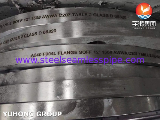 ASTM A240 F904L 1.4539 AWWA C207 SOFF Flange pour le système de tuyauterie
