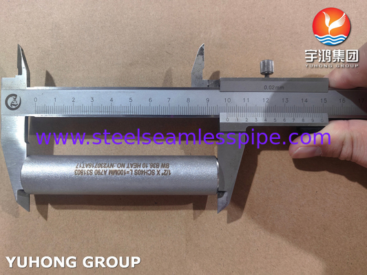 ASME B36.10 Tête de tuyau ASTM A790 UNS S31803 Tête en acier duplex sans soudure