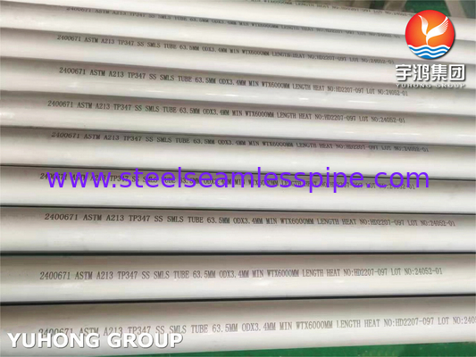 ASTM A213/ASME SA 213 TP347/TP347H Tubes sans soudure en acier inoxydable dans chaudière échangeur de chaleur
