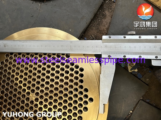 ASTM B171 C46400 Feuille de tube stationnaire Component essentiel pour les échangeurs de chaleur
