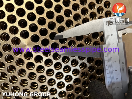 ASTM B171 C46400 Feuille de tube stationnaire Component essentiel pour les échangeurs de chaleur