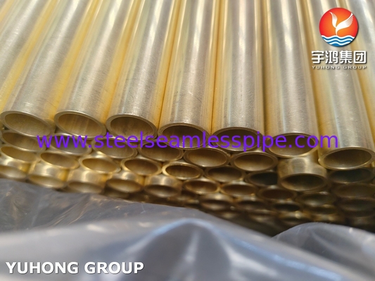 Tubes de condensation thermique en alliage de cuivre sans soudure Astm B111 C44300 O61 CuZn28Sn1