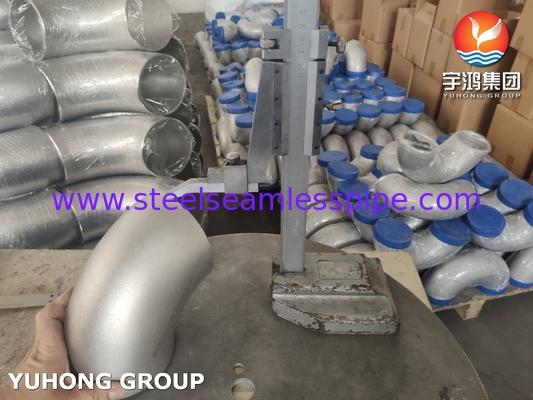 ASTM A403 WP304H Pipe en acier inoxydable en soudage par boutonnage, montée à 90 degrés SR Coude