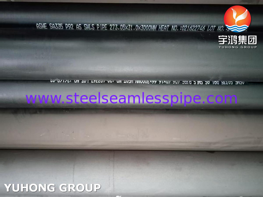 Pipe sans soudure en acier allié ASTM A335 / ASME SA335 P92 Pipe à chaudière haute pression