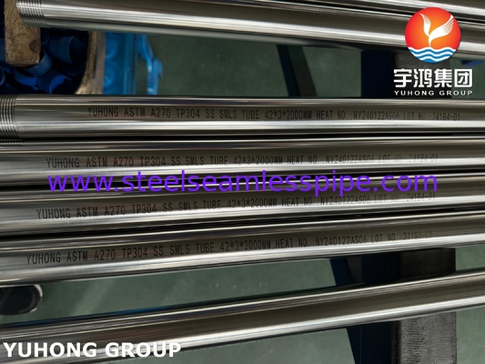 Tubes sanitaires ASTM A270 TP304 Tubes sans soudure en acier inoxydable avec extrémité de fil NPT