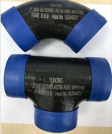 ASTM A860 WPHY60/42/52/65/70/TÉ RÉDUCTEUR 80, ÉCARTENT 2" d'un coup de coude surface de noir de SCH80 BW ASME B16.9 OU revêtement de couleur