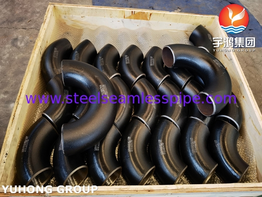 ASTM A234 WP22 CL1 / CL3 alliage d'acier de raccordement à fesse 180° coude peint en noir