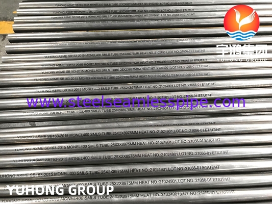 SB163 Monel 400 Tubes en alliage nickel-cuivre UNS N04400 Colonnes de distillation