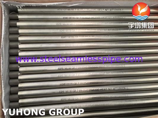 ASME SB338 Gr7 UNS R52400 Tubes en alliage de titane et de palladium pour condensateurs
