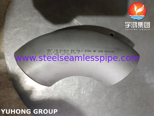 ASTM B366 UNS N10276 / Hastelloy C276 Elbow Hastelloy Steel Buttweld Fitting (Fitage à fente à fente en acier à fente à fente)