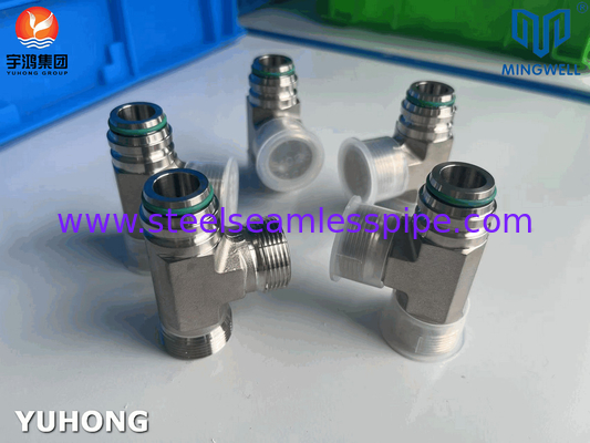 Adaptateur en acier inoxydable Tees NPT G PT SS316L Formage hydraulique