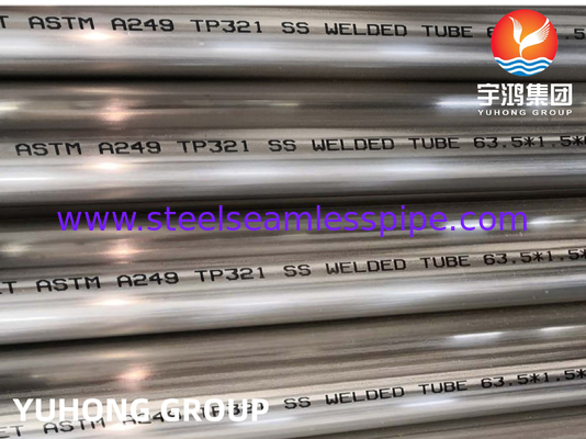 ASTM A249 TP321 Tubes soudés en acier inoxydable à chaudière brillante recuit, échangeur de chaleur et superchauffeur