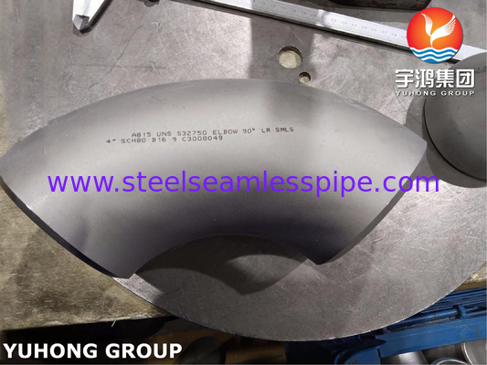 ASTM A815 S32750 Coude de montage en acier double 90° LR Buttweld BW B16.9