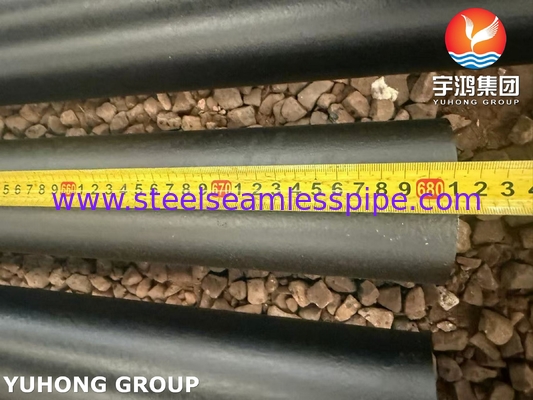 ASME SA335 P9 Pipe sans couture en acier allié à l'extrémité bissectorielle peinte en noir