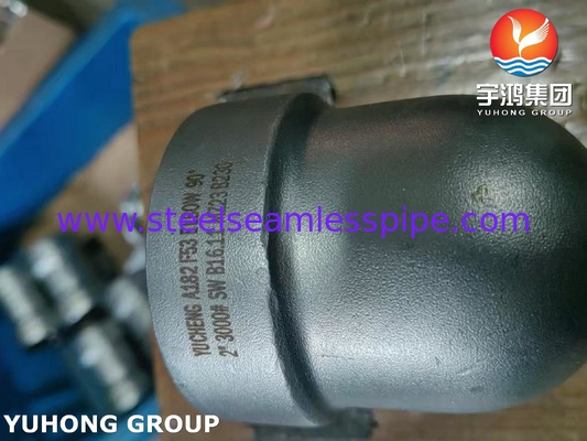 Raccord en acier inoxydable super duplex ASTM A182 F53 S32750, coude à 90 degrés B16.11, application chimique